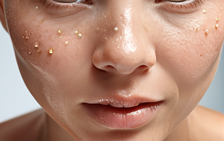 Close-up of a radiant, clear face, highlighting smooth skin texture and youthful glow. Incorporate subtle visual metaphors for powerful anti-aging ingredients like retinol, hyaluronic acid, and vitamin C – perhaps glowing molecular structures or abstract, swirling essences. The background should be clean, modern, and evoke a sense of scientific precision and efficacy. High detail, soft light, premium skincare aesthetic.
